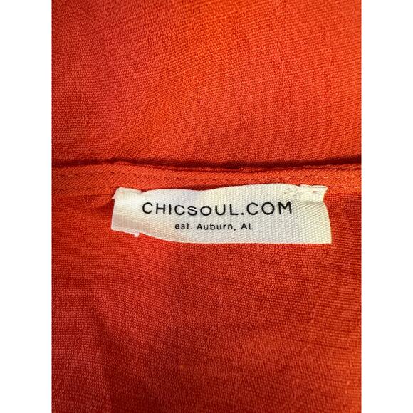Chicsoul Oversized Bright Orange Babydoll Flowy Dress Size 2XL Feminine NWOT - Picture 7 of 8